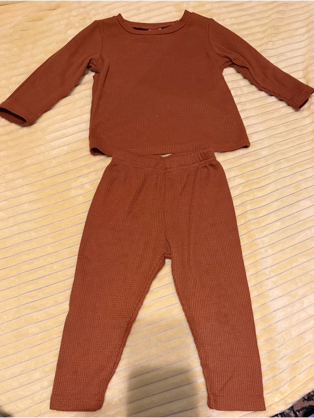 Kids Thermal Pajama Set - Rust